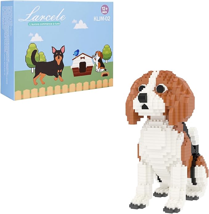 Larcele Micro Building Blocks Set DIY Mini Building Toy Bricks for Age Over 12 Years 964 Pieces KLJM-02 (Beagle)