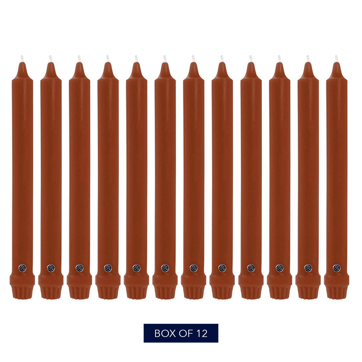 Colonial Candle Unscented Taper Candle, Classic Collection, Amber, 8 in, Pack of 12 - Up to 6 Hours Burn