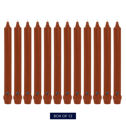 Colonial Candle Unscented Taper Candle, Classic Collection, Amber, 8 in, Pack of 12 - Up to 6 Hours Burn