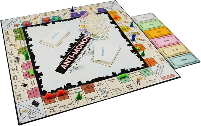 University Games Anti-Monopoly - Fresh Twist on the Classic Real Estate Game for 2-4 Players Ages 8 and Up