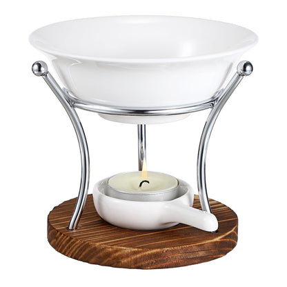 JUXYES Romantic Ceramic Tealight Wax Melt Warmer, Non Elecric Essential Oil Warmer Candle Fragrance Warmer Aromatherapy Wax Candle Tart Burner Warmer Diffuser for Home Decoration