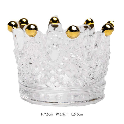 XILIN-1987 Candle Holderss Creative Crown Glass Candlestick Bedroom Living Room Romantic Candlelight Dinner Props Candle Holder Decorative Candlestick