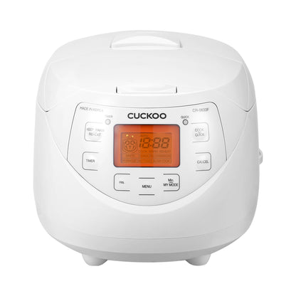 CUCKOO Micom Rice Cooker 6 Cup Uncooked / 12 Cup Cooked, Korean Fuzzy Logic Rice Cooker with Delay Timer & Keep Warm Setting, Versatile Food Steamer with Non-Stick Inner Pot, White (CR-0633F)