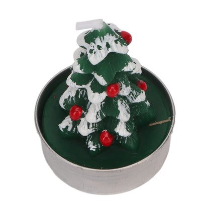Srliya Christmas Tree Tealight Candles, Premium Paraffin Material, Long Burning Time, Cute Festive Design, 3pcs Tea Candle Holder, for Christmas Parties, Weddings