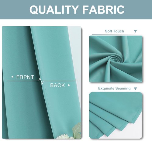 ChrisDowa Blackout Curtains - Thermal Insulated Grommet Room Darkening Panels, Aqua, 42 x 63 Inch (2 Panels)