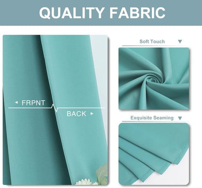 ChrisDowa Blackout Curtains - Thermal Insulated Grommet Room Darkening Panels, Aqua, 42 x 63 Inch (2 Panels)