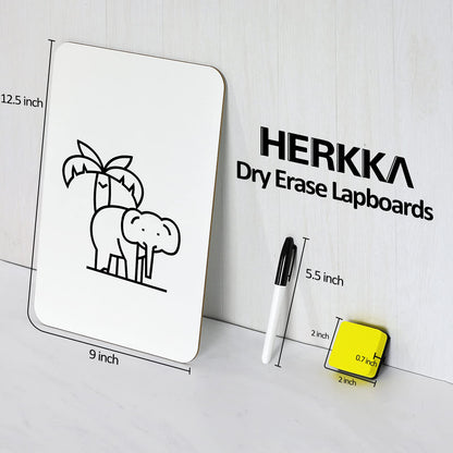 Dry Erase Lapboards, HERKKA 15 Pack Double Sided Dry Erase Lap Boards 9 x 12.5 Inch, 15 Markers, 15 Erasers, Small Dry Erase Boards for Students Classroom Teacher Supplies