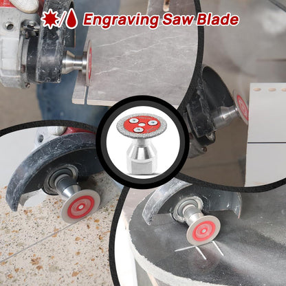 Mini Diamond Engraving Saw Blade - FOCSTOL 5pcs 1-9/16 Inch(40mm) Cutting Disc with 1pc 5/8''-11 Thread Flange for Marble Granite Artificial Stone Porcelain Tile Ceramic