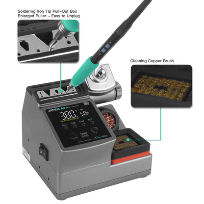 A9PRO Soldering Station 120W Handle Control Temperature 212°F-842°F Solder Station Soldering Iron with C210 Handle and 3 Soldering Tips