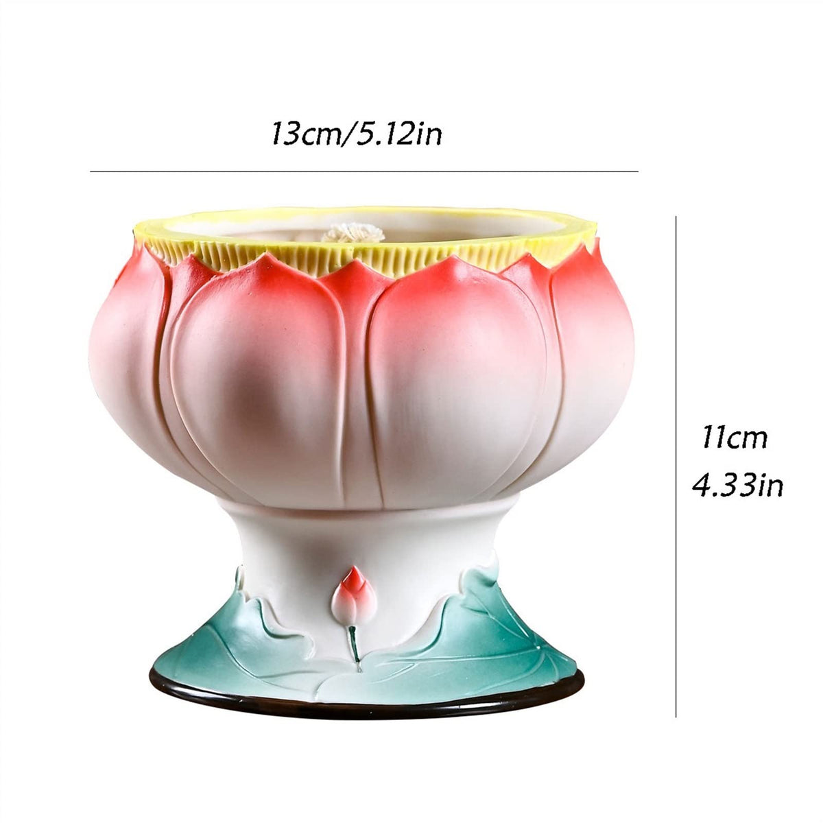 Candlestick Holders Candle Holder Oil Lamp Ceramic Candlestick Elegant Lotus Shaped Candle Holder Home Decoration Table Center Decoration Candle Holders (Size : A)