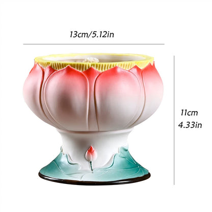 WAOCEO Candlestick Holders Candle Holder Oil Lamp Ceramic Candlestick Elegant Lotus Shaped Candle Holder Home Decoration Table Center Decoration Candle Holders (Size : B)