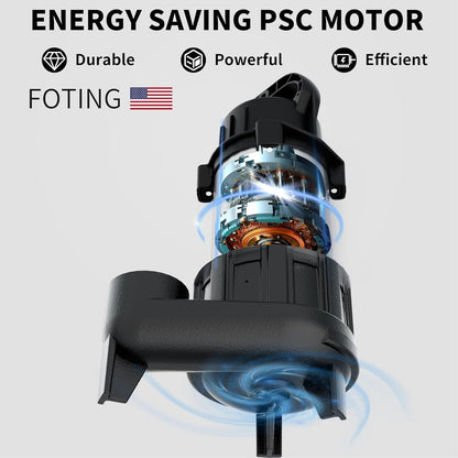 FOTING Sump Pump Submersible Sewage/Effluent Pump - Heavy Duty Cast Iron - 115V Septic Pump for Sump Basin/Residential/Sewage/Basement, 1HP 5600 GPH Sewage Pumps 2'' NPT,Black