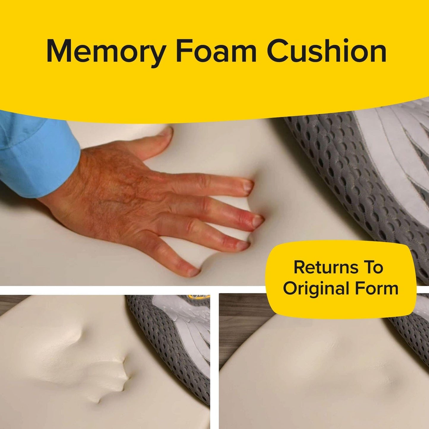 Angel Ride Auto Cushion with Memory Foam, AS SEEN ON FOX NEWS, Advanced Lumbar Helps Relieve Pressure Points, Molds to Any Body, Drive in Heavenly Comfort in Any Vehicle, Breathable, Washable Cover