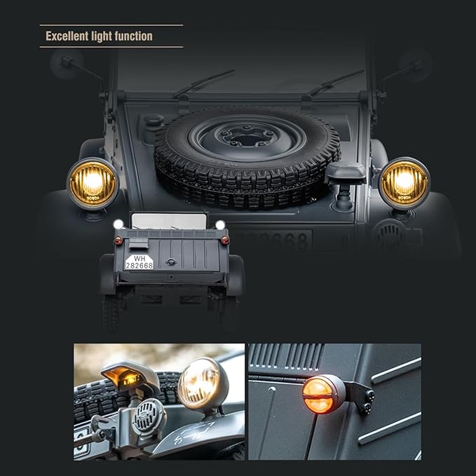 FCXㅤ ROCHOBBY 1/12 TYPE82 RC Crawler Remote Control RC Rock Crawler with 2 Speed Switch 4WD/RWD Switch for Adult