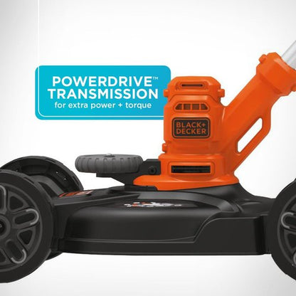 BLACK+DECKER 3-In-1 Electric Lawn Mower, Weed Eater & Edger - 12-Inch, 6.5 Amp Power
