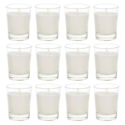 Mega Candles 12 pcs Unscented Glass White Container Candle, Mini Party Light 5 Hour Burn Time 1.5 Inch x 1.75 Inch, Home Décor, Wedding Receptions, Occasions, Events, Festivities, Meditations, Altar
