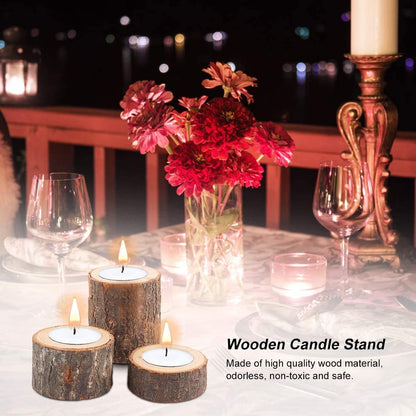 Yikko Tea Light Candle Holders, Personalized Wooden Votive Tealight Holders for Wedding Centerpieces for Table, Valentine's Day |Christmas Party |Home Decoration (Set of 12 (0.98", 1.65", 2.75"))