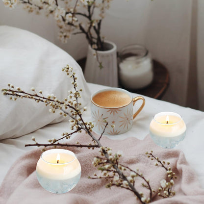 SEWACC 2pcs Glass Tealight Candle Holder Round Clear Votive Candle Holders for Table Centerpieces Wedding Party Decoration