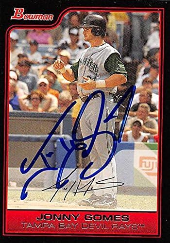 Sports Memorabilia Autograph Warehouse 247476 Jonny Gomes Autographed Baseball Card - Tampa Rays 2006 Bowman - No. 47