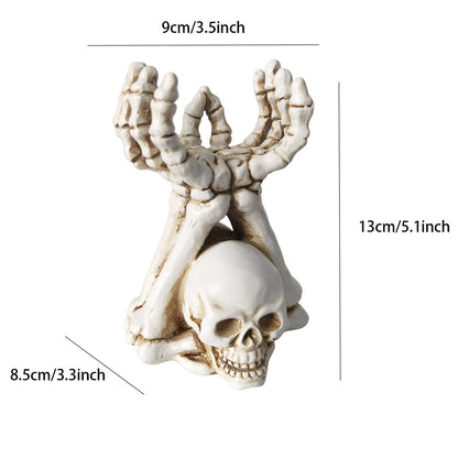 ZASEUCI Gothic Skeleton Hand Candle Holder & Jewelry Organizer Durable Polyresin Display for Taper or Pillar Candles, Dark Art Home Decor