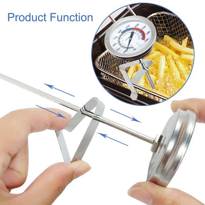 Deep Fry Turkey Candy Thermometer(2 Pack) with 12" Probe & Pot Clip,Oil Thermometer for Fring, Classical Gauge for Cooking of Tall pots,Beef,Lamb,Meat Cooking