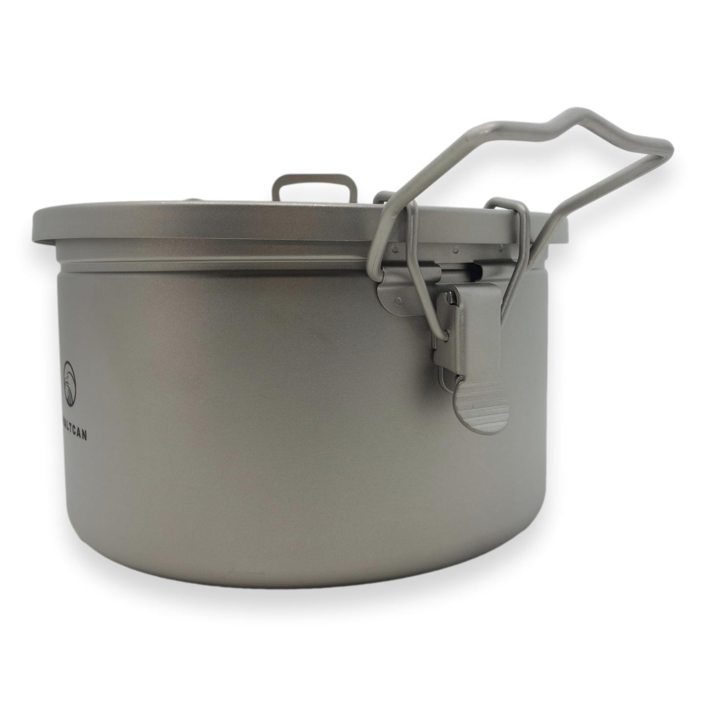 Valtcan 2000ml Titanium Rice Cooker Pot with Locking Lid 67 fl oz, Grade 1 No Coating PFAS-Free, Inner Pot with Measurement Marks, Ultralight 589g Camping Cookware for Backpacking Home Kitchen