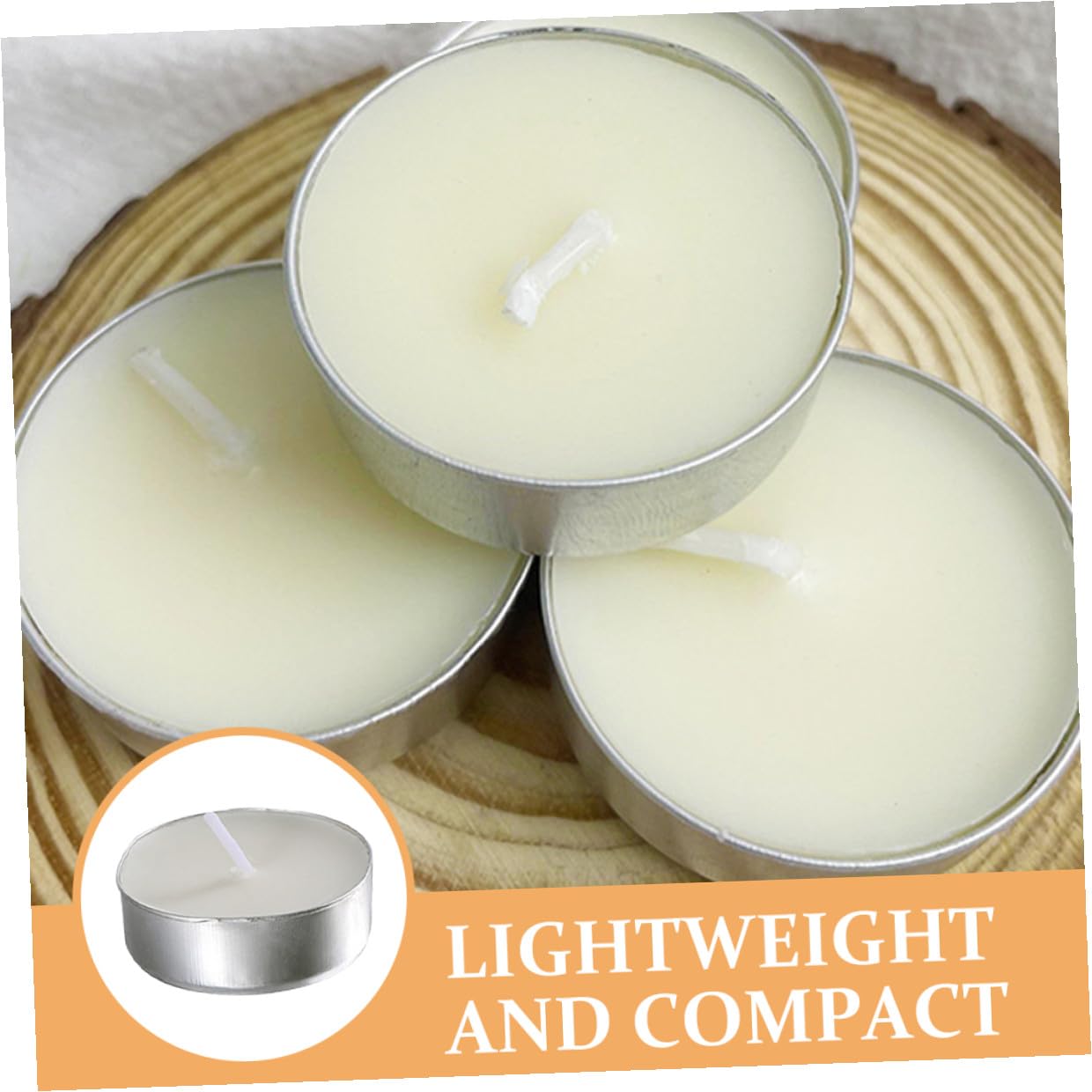 Garneck White Small Tealight Candles 50pcs Pack Unscented Round Wax Tea Lights for Wedding Engagement Party Home Décor Ceremony Lighting