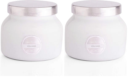Capri Blue Volcano Scented Candles - Luxury Glass Jar Candles for Home Scented with Tropical Fruit & Sugared Citrus - Soy Wax Blend - Capri Blue Volcano - White Color (8 oz) (Pack of 2)