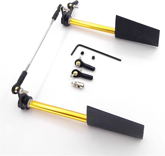 RC Boat Nylon Dual Steering Rudder with Servo Steering Arm Rod Stopper Ball Head Joint for RC Boat Scale Marine Cruise(B)