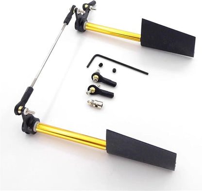 RC Boat Nylon Dual Steering Rudder with Servo Steering Arm Rod Stopper Ball Head Joint for RC Boat Scale Marine Cruise(B)
