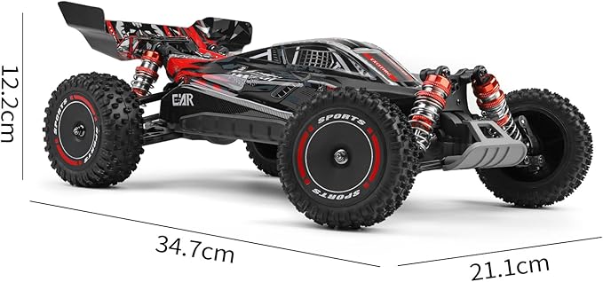 GoolRC WLtoys 124010 RC Cars for Adults 1:12 Scale Remote Control Car 4WD 55KM/H High Speed RC Racing Car 2.4GHz All Terrains Off Road RC Buggy Trucks with 2 Batteries (Black)