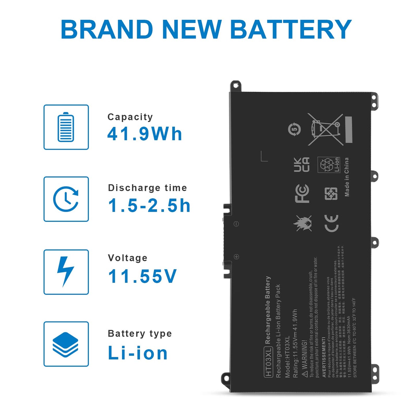 HT03XL L11119-855 Laptop Battery for HP Pavilion 15-DA 15-DB 15-DW 15-DY 14-CE 14-CF 14-DF 17-by 17-CA Series, 14M-DH0003DX 14M-DH1003DX 15T-DA000 15T-CS200 LPD1071 15-DB0004DX 15-CW1XXX 15T-CS300