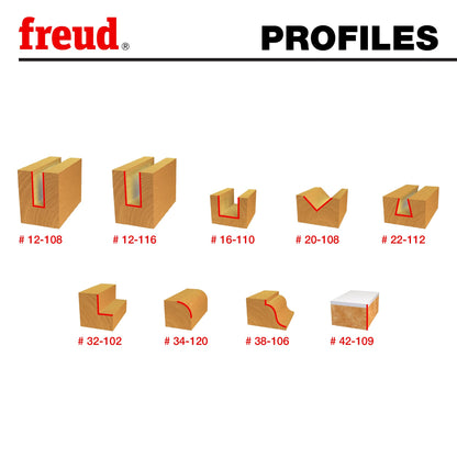 Freud 91-108: 9 Piece Basic Bit Set (1/2" Shank)