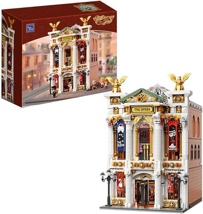 PANTASY Vintage European Grand Theater Building Set-Modular Model with Crystal Chandelier Transparent Dome&ampExpandable Street Scenes Retro Collectible Theater Architecture for Adults &ampHome Déc
