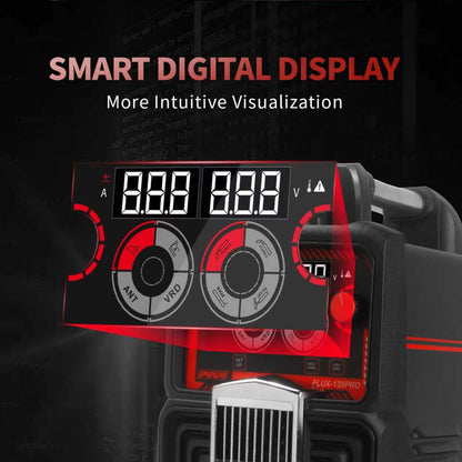 PUWU 135Amp 110V MIG Welder,Flux Core MIG/Lift TIG/Stick 3-in-1 Multiprocess Welder,IGBT Inverter Large LED Digital Display Welding Machine(BLACK)