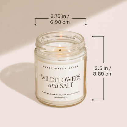 Sweet Water Decor Stress Relief Soy Candle - Lemon, Eucalyptus, Mint, Jasmine Scented Relaxing Candles for Home - 9oz Clear Jar + Gold Lid, 40+ Hour Burn Time, Made in The USA