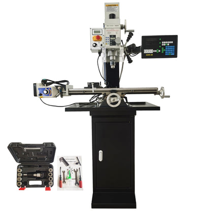 LGXEnzhuo 1300W Milling Drilling Machine R8 Taper Drilling Milling Lathe 50-2250RPM Brushless Motor with 27.5" x 7" Workbench for DIY/Metal/Wood Working 110V