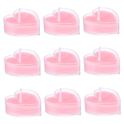 Baluue 9Pcs Heart Shape Scented Candles Romantic Proposal Tea Lights with Fresh Rose Eco Friendly Soft Glow for Wedding Home Decoration and Valentines Day Gift