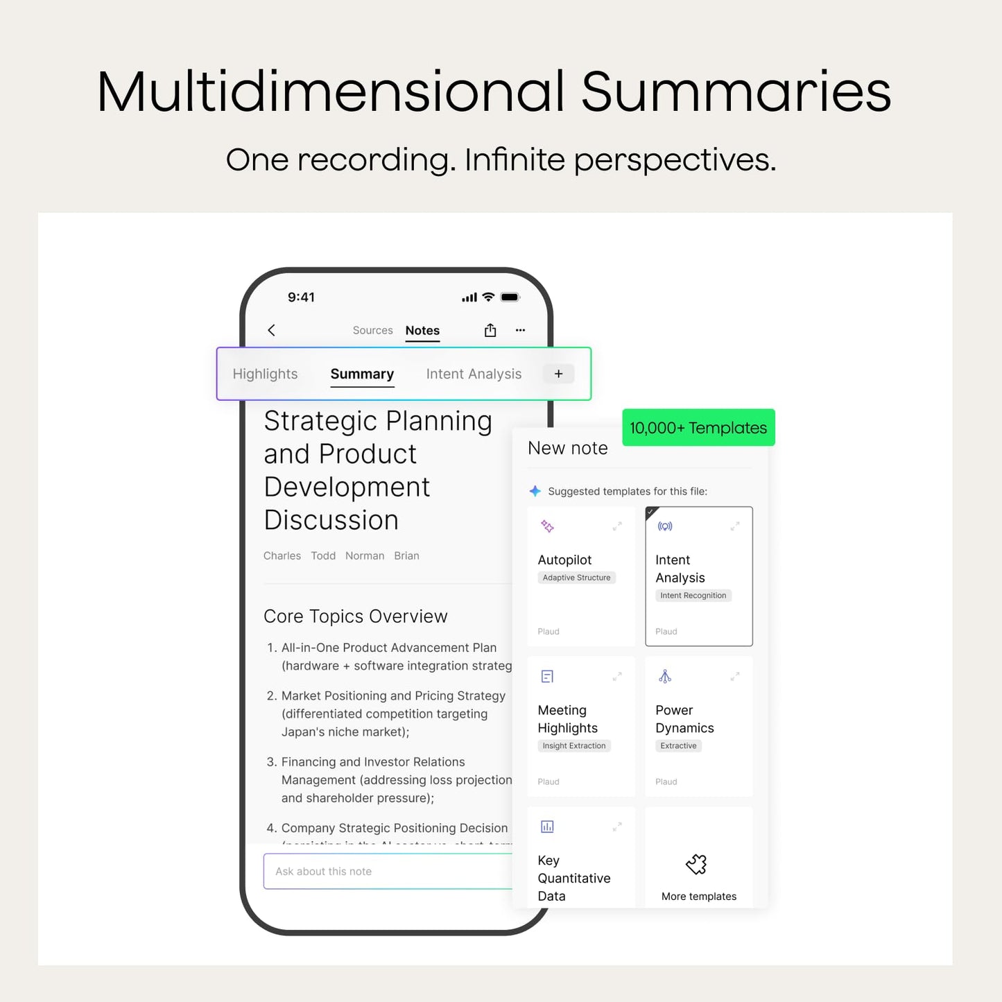 Plaud Note Pro AI Voice Recorder, Transcribe & Summarize with AI Note Taker for Meetings & Calls, Professionals & Teams, Supports 112 Languages, Ultra-Slim, InstantView Display, Case Included, Silver