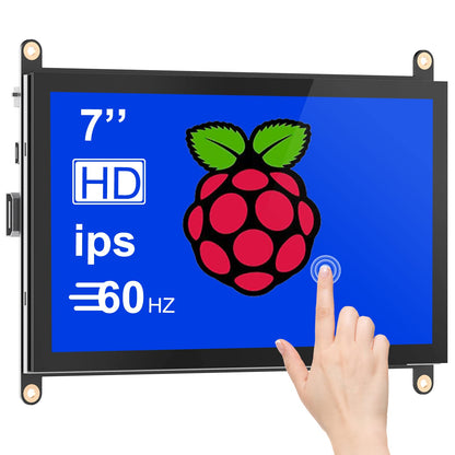 HMTECH 7 Inch Raspberry Pi Screen Touchscreen Monitor 1024x600 HDMI Monitor 16:9 IPS Screen Display for Raspberry Pi 5/4/3/2/Zero/B/B+ Win10/8/7, Free-Driver