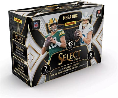 2024 Panini Select Football Mega Trading Card Box (Black &amp Green Prizm Shock Die Cuts)