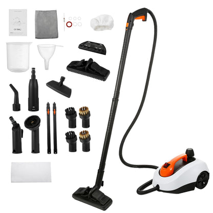 WICHEMI Steam Cleaner with Extension Pole, 61 oz, Steam Cleaner for Home, Adjustable Steam Pressure, 26 Accessories, Handheld Steam Cleaner for Walls, Gaps, Hard Floors, and Tiles