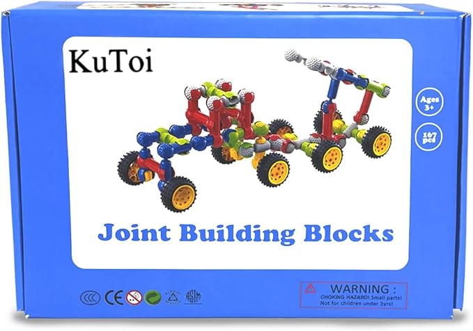 Stem Building Blocks Set - 167 Pcs With Wheels - Ideal for 5 Year Old Boys and Girls - Educational and Creative Building Games