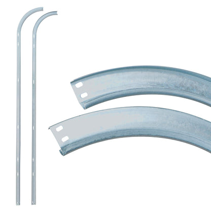 ZUIWAN 1.5mm Steel R12 Garage Door Horizontal Tracks (Pr) - Heavy Duty Pair for 8' Garage Gate, Residential/Commercial Roller Systems