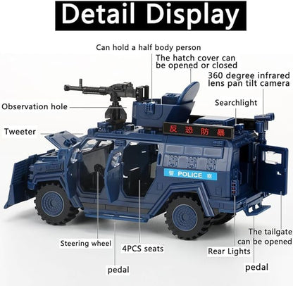 4 in 1 SWAT Armored Vehicle Building Block Building Toys for Age 8-12 Army Military Vehicle Brick Special Police Car Model Toys Gifts for Boys