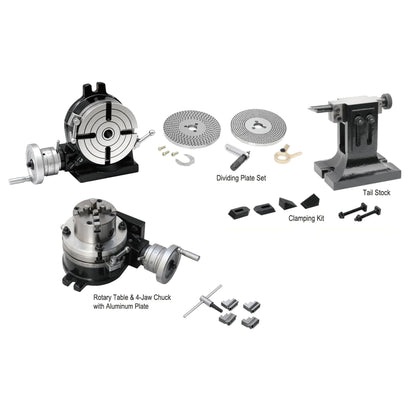HHIP 3906-2318 8" Rotary Table Tailstock Dividing Plates Lathe Chuck & Clamping Kit