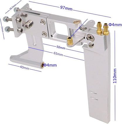 110mm Aluminum Alloy Water Absorbing Steering RC Boat Rudder with 4mm Shaft Axle Strut Mount Bracket Kit HolderDual Water Pickup