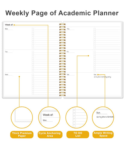 Academic Planner for 2026-2027 or Anytime - Undated Weekly Student Planner For Homeschool, High School, College & Nursing Students, 200 Pages, 8.5" x 11", Blue