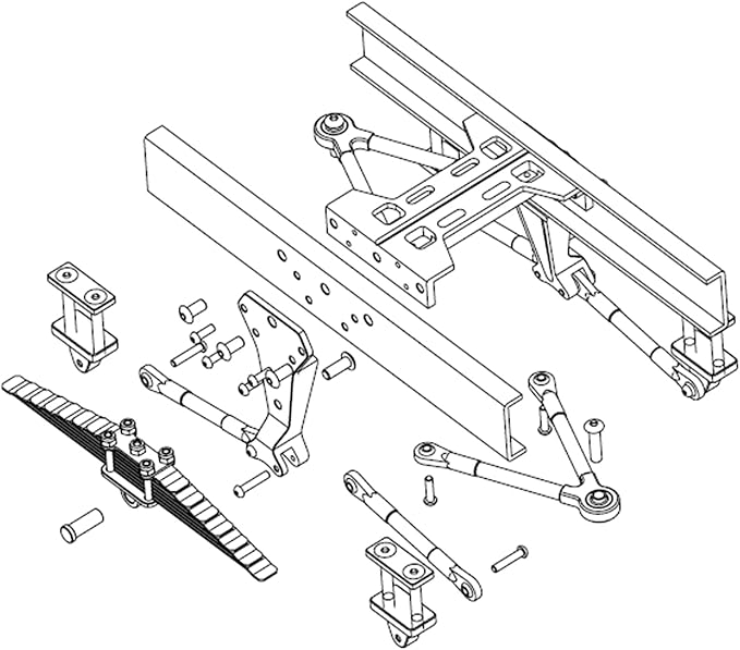 Parts &amp Accessories RC Car LESU Metal Rear Suspension Set for 1/14 Tamiya/King Hauler RC Truck Axles DIY Model