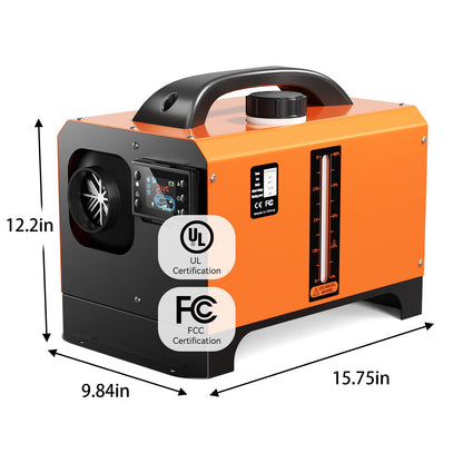 Portable 12V Diesel Heater, Diesel Heaters for Campers, Diesel Air Heater with Remote Control, 1.32 Gal Fuel Tank, Visible Fuel Level, Fast Heating for RV, Truck, Boat, Camper, Car